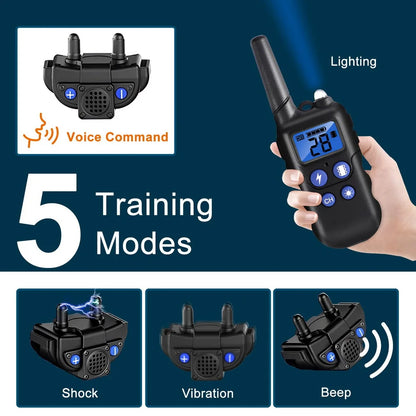 Professional Dog Training Collar with Walkie-Talkie Functionality