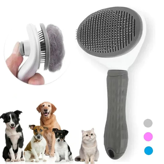 Self-Cleaning Pet Grooming Brush – Hair Remover Comb for Dogs & Cats