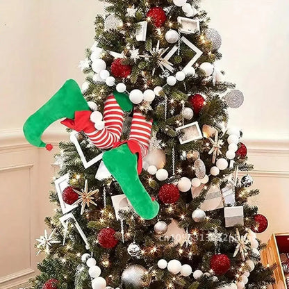 Christmas Elf Leg Tree Top Decoration