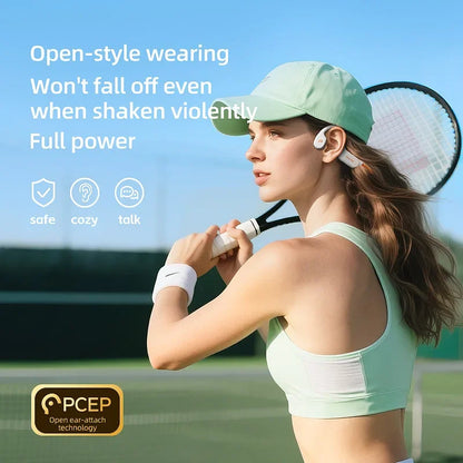 POLVCDG X9 Bone Conduction Earphones 32G IPX8 Waterproof Open Design for Swimming Running Cycling Hanging Earphones by Haraps.com