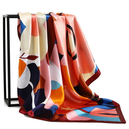 Satin Silk Square Head Scarf (90cm x 90cm)