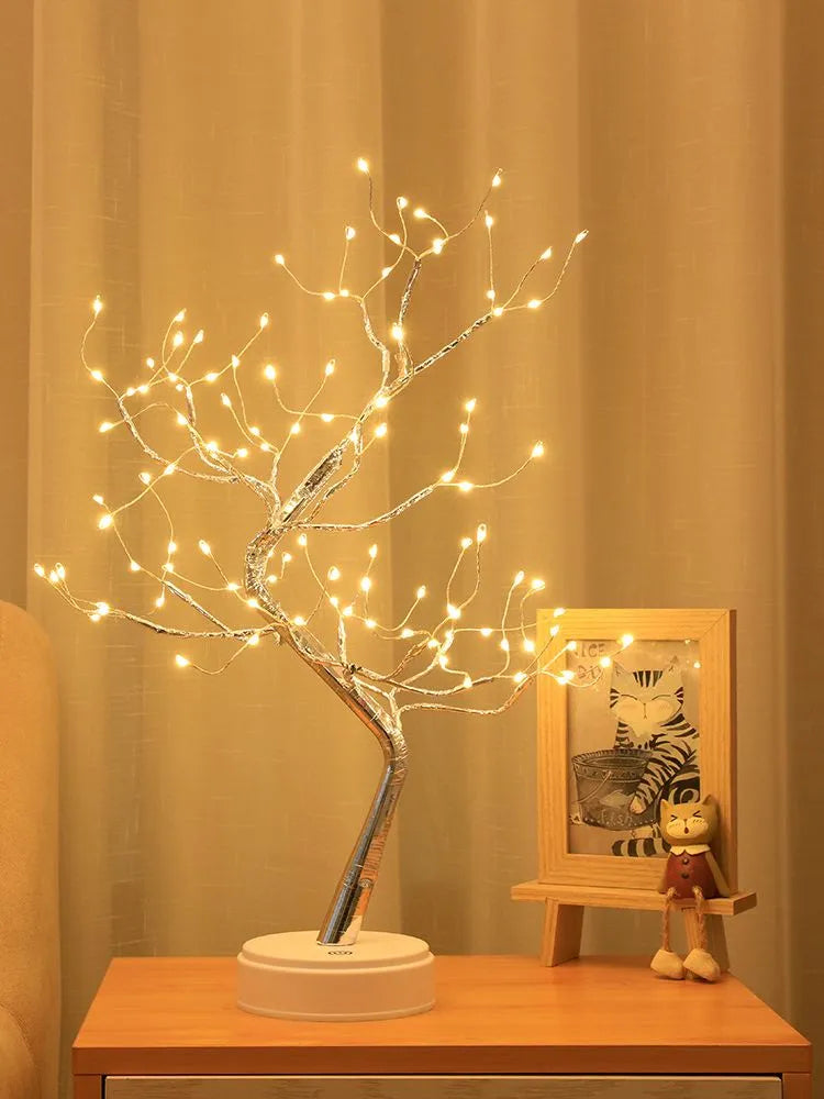 Willow-Glow Tabletop Tree Lamp, Decorative LED Lights USB Or AA Battery Powered