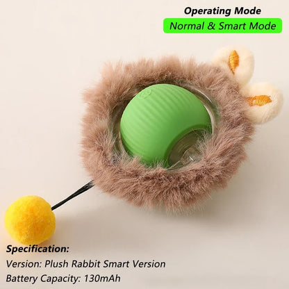 Cat Interactive Smart Ball Toy – Rechargeable Rolling Ball with Tail, Obstacle Avoidance & LED Modes