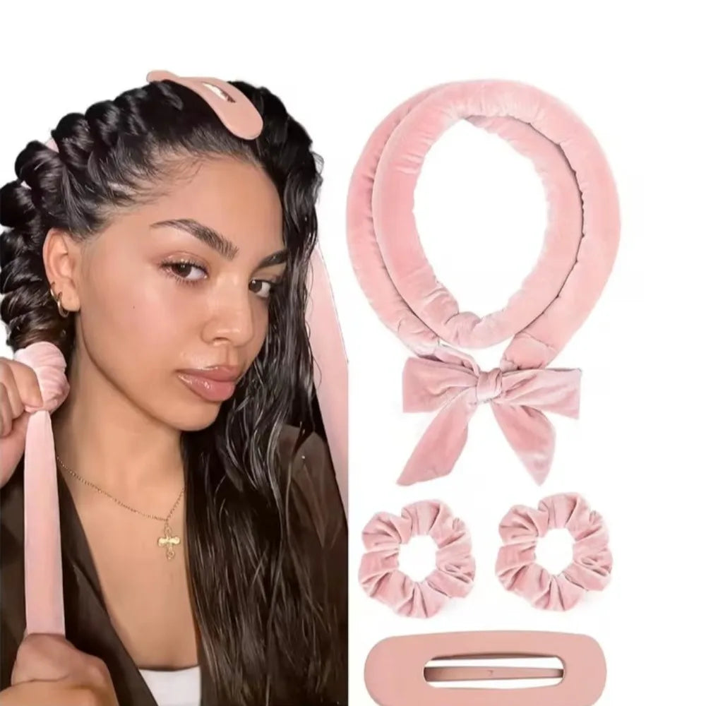 Heatless Hair Curler Set with Optional Bonnet