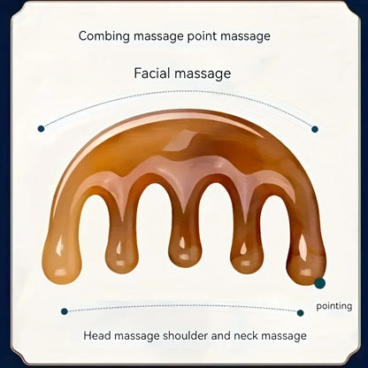 Luxe Resin Five-Tooth Meridian Comb For Scalp And Muscle Relief by Haraps.com