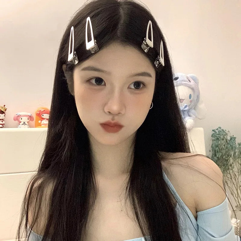 4/24PCs Set of Silver Y2K Hair Clips