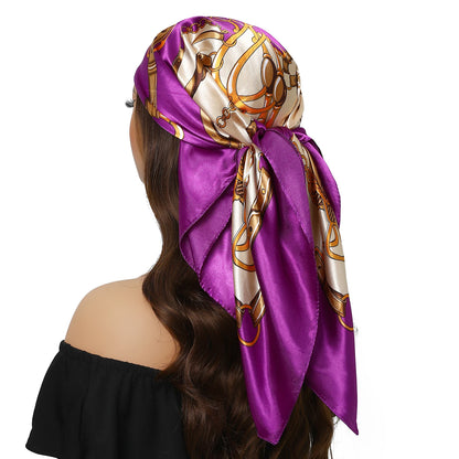 Satin Silk Square Head Scarf (90cm x 90cm)