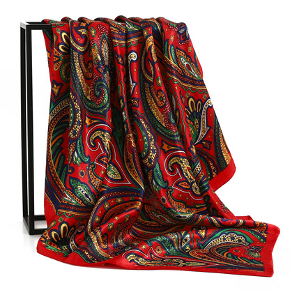 Satin Silk Square Head Scarf (90cm x 90cm)