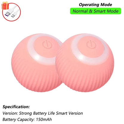 Cat Interactive Smart Ball Toy – Rechargeable Rolling Ball with Tail, Obstacle Avoidance & LED Modes