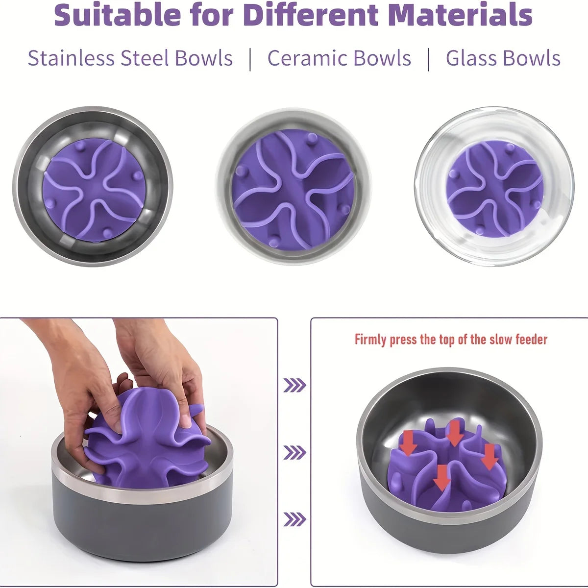 Soft Silicone Slow Feeder Dog Bowl Insert – Puzzle Feeder for Healthy Digestion