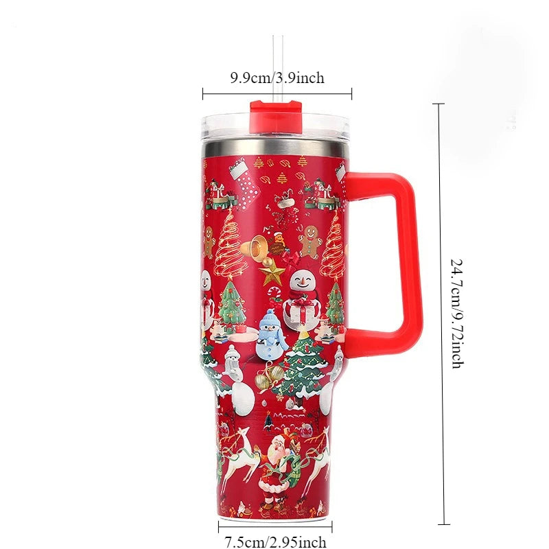 Christmas Stainless Steel Thermos Bottle – 40oz Insulated Travel Tumbler