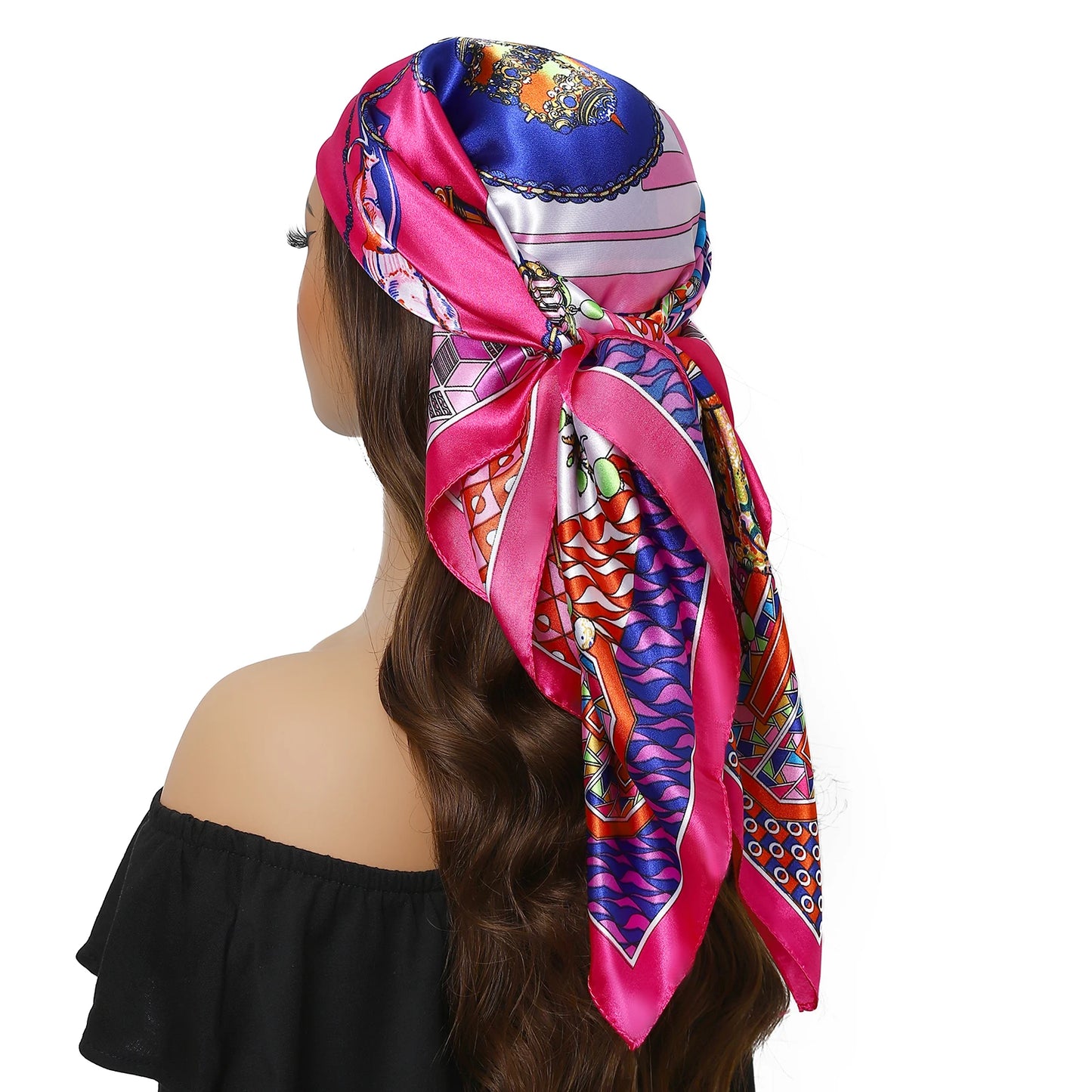 Satin Silk Square Head Scarf (90cm x 90cm)