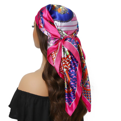 Satin Silk Square Head Scarf (90cm x 90cm)