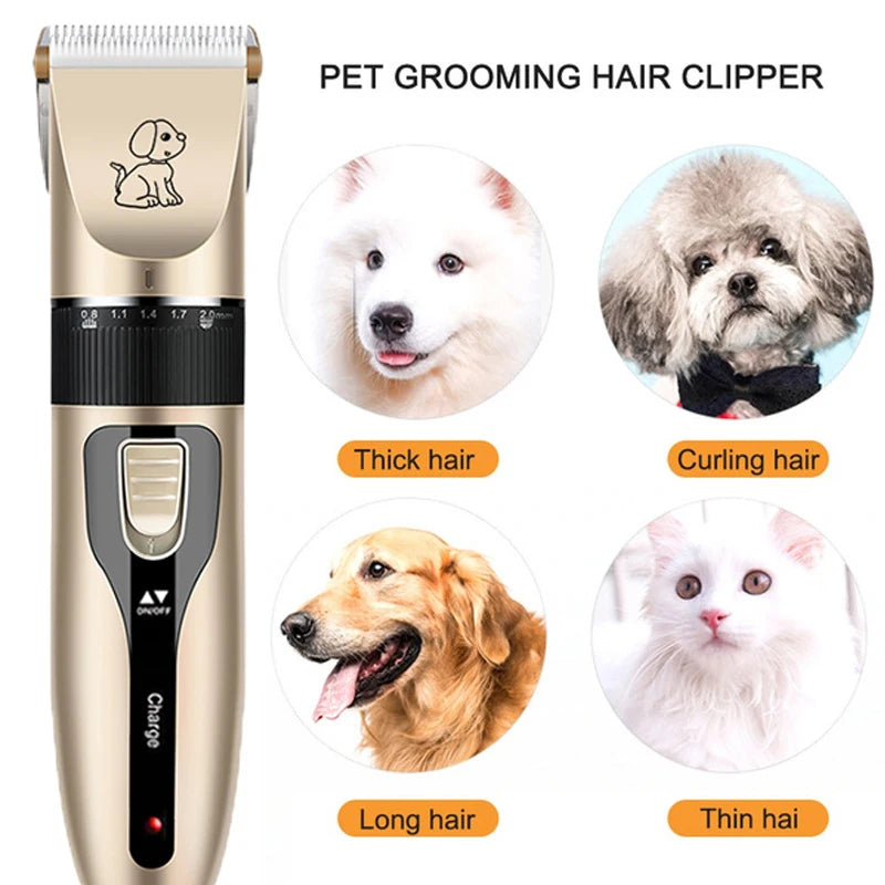 Professional Electric Pet Clipper Grooming Kit – Rechargeable Dog & Cat Hair Trimmer Set