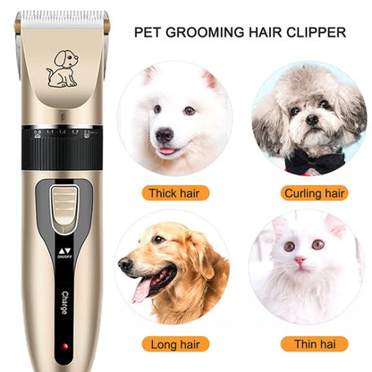 Professional Electric Pet Clipper Grooming Kit – Rechargeable Dog & Cat Hair Trimmer Set