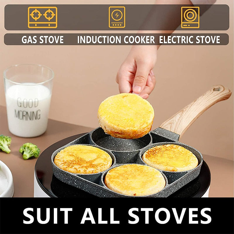 Non-stick 4-Cups segments Pancake Egg Frying Pan Cookware