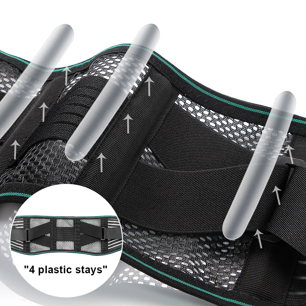1PCS Lower Back Brace for Pain Relief – Adjustable Lumbar Support Belt for Sciatica- Breathable & Stabilizing with 4 Steel Stays by Haraps.com