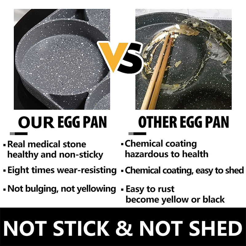 Non-stick 4-Cups segments Pancake Egg Frying Pan Cookware