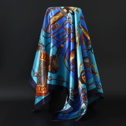 Satin Silk Square Head Scarf (90cm x 90cm)