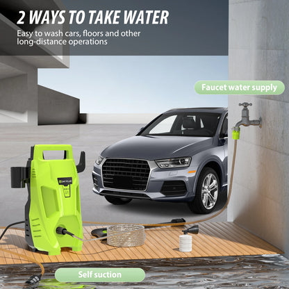 2050PSI Electric High Pressure Washer, 1.6GPM 2300W Washer with 1-180° Adjustable Nozzle and Detergent Tank for Cleaning Car by Haraps.com