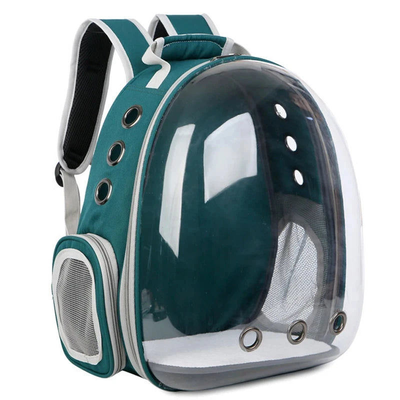 Transparent Capsule Pet Carrier Backpack – Breathable Travel Bag for Cats, Puppies & Small Animals