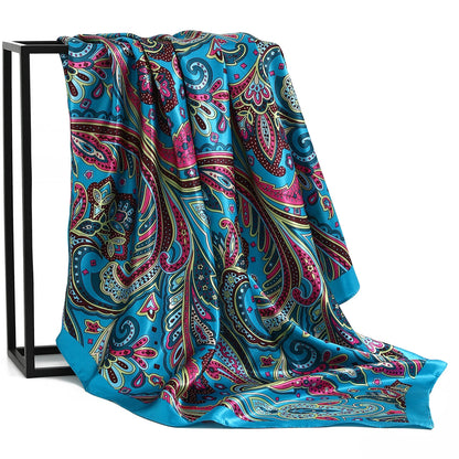 Satin Silk Square Head Scarf (90cm x 90cm)