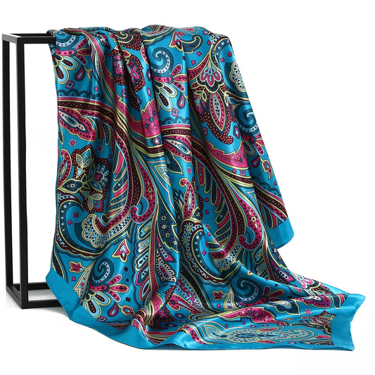 Satin Silk Square Head Scarf (90cm x 90cm)