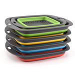 Square Collapsible Colander Silicone Kitchen Food Vegetable Fruit Strainer