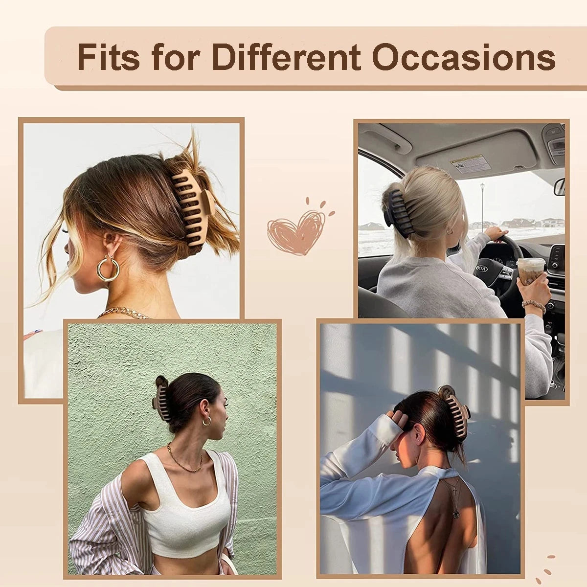 3/4PCs Set of Large Hair Claw Clips
