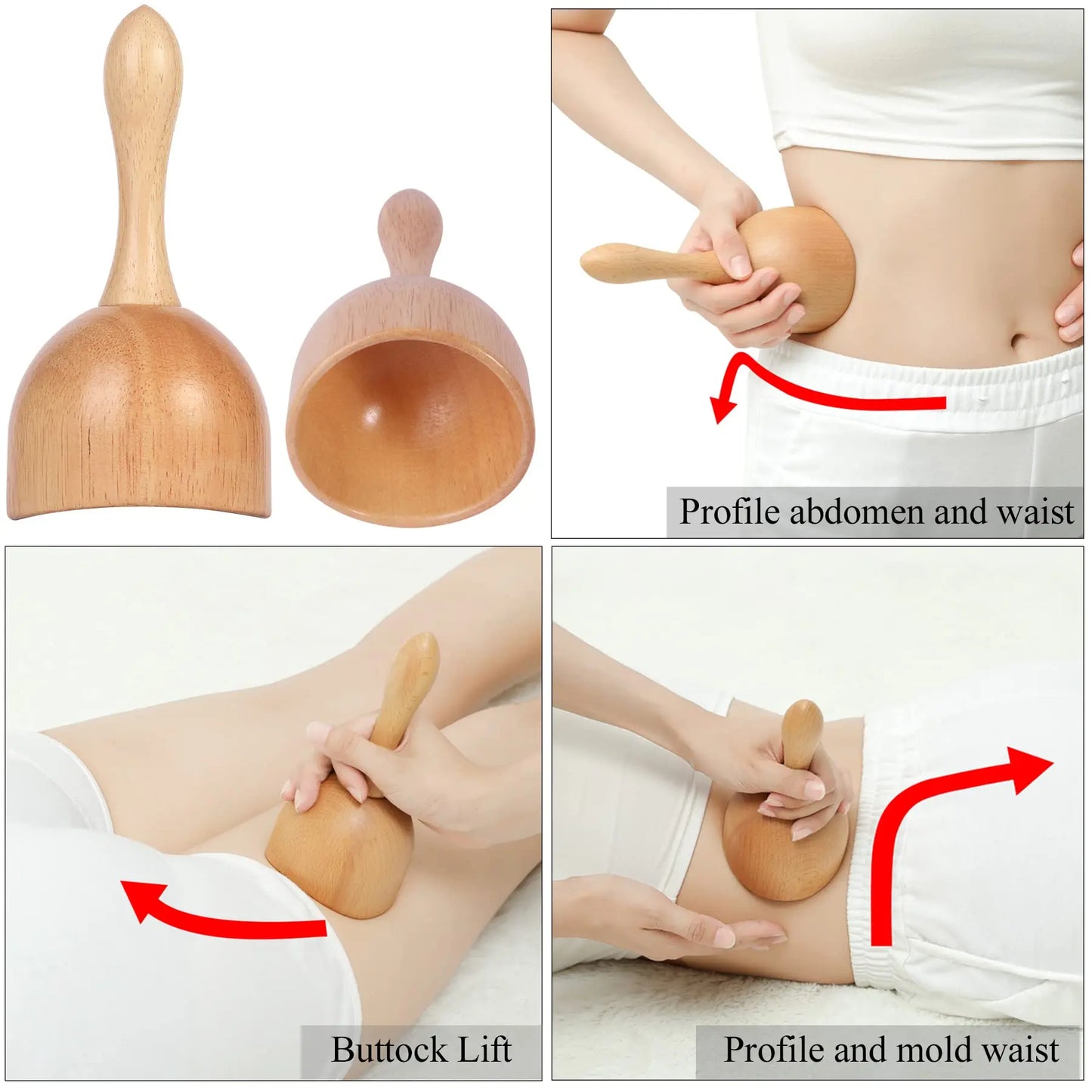 LymphaWood Roller Massager Set Gua Sha Body Tool by Haraps.com