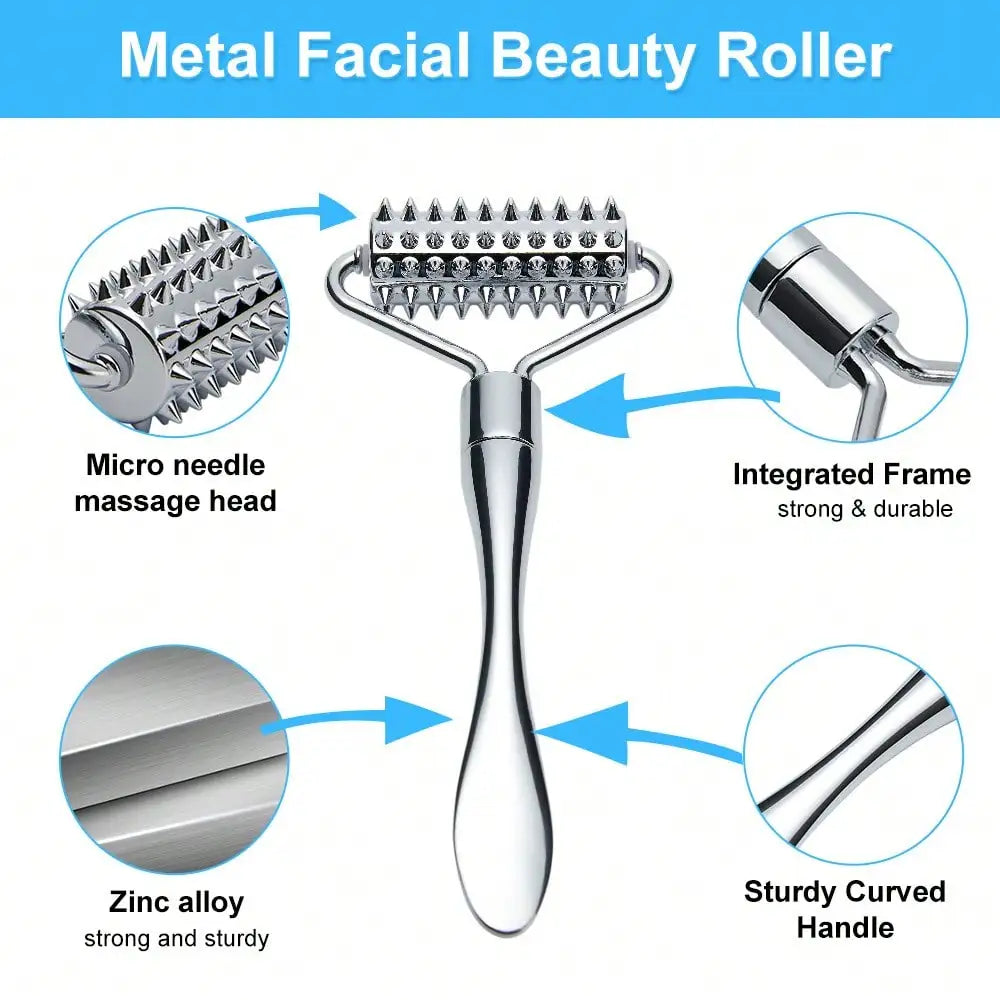 Vibrant Steel Spa Facial Roller For Deep Tissue Therapy by Haraps.com