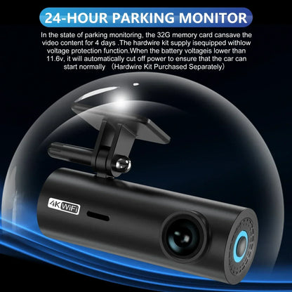 4K Car Dash Cam DVR Recorder with Wi-Fi & APP Control