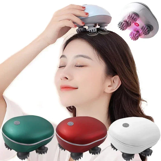 Electric Scalp & Head Massager with Red Light Therapy – Anti-Stress Relaxation Tool