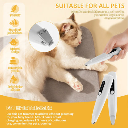 LED Dog Paw Trimmer – Low Noise Cordless Pet Grooming Clipper (Waterproof, High-Speed)