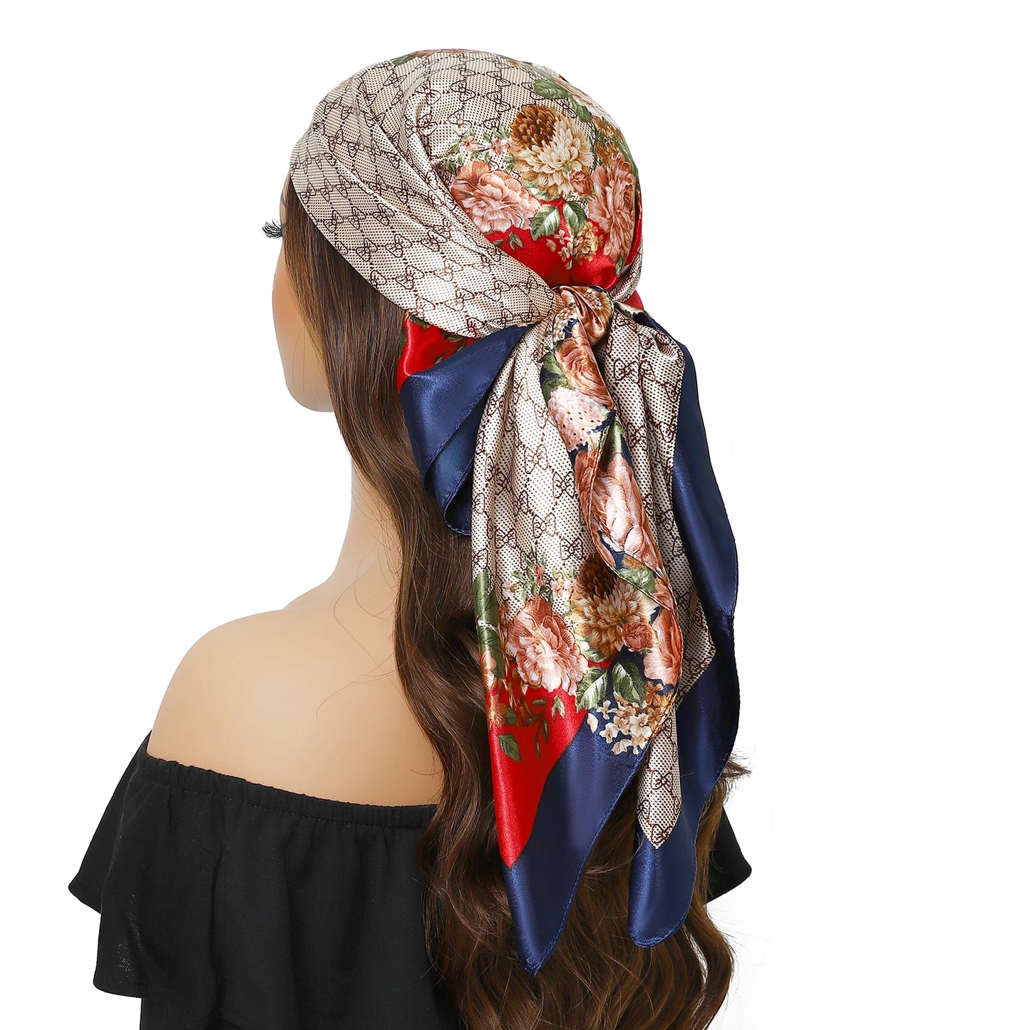 Satin Silk Square Head Scarf (90cm x 90cm)