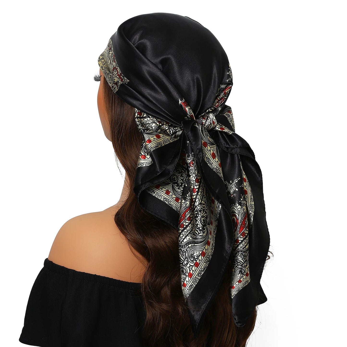 Satin Silk Square Head Scarf (90cm x 90cm)