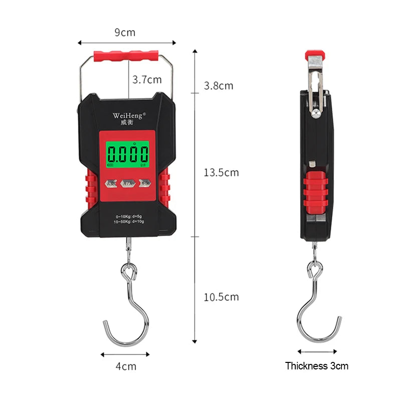 Digital Hanging Hook Scales with Measuring Tape