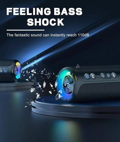 Ortizan Bluetooth Speakers 40W Enhanced Bass Portable Outdoor Wireless Speaker 30Hrs IP7 Waterproof Shower Speaker Bluetooth 5.3 by Haraps.com