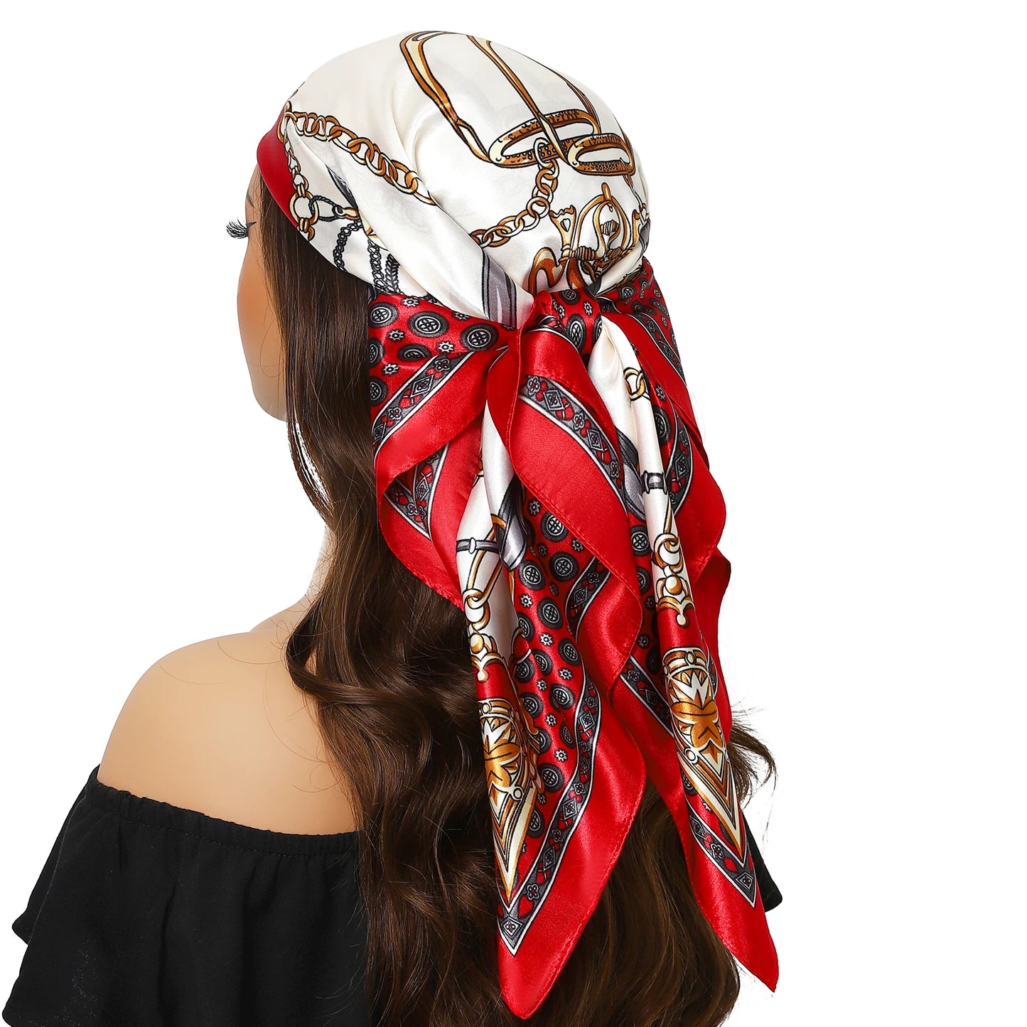 Satin Silk Square Head Scarf (90cm x 90cm)