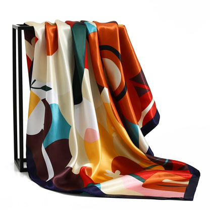 Satin Silk Square Head Scarf (90cm x 90cm)