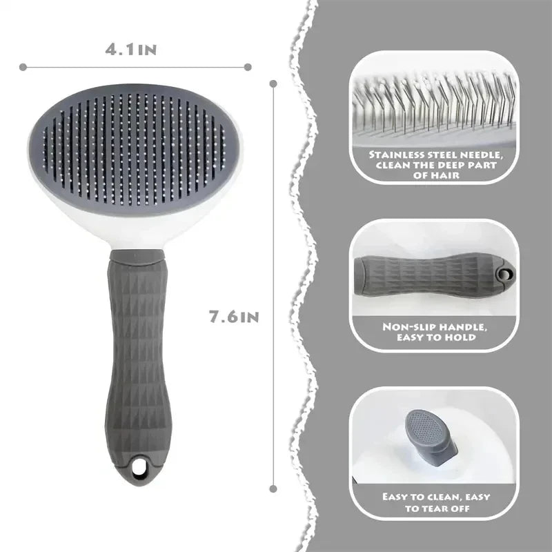 Self-Cleaning Pet Grooming Brush – Hair Remover Comb for Dogs & Cats