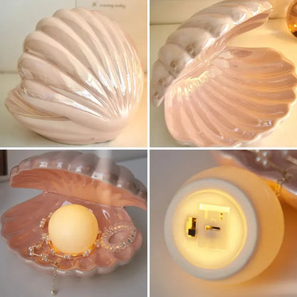 Mermaid Pearl Shell Night Glow Light