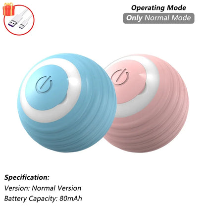 Cat Interactive Smart Ball Toy – Rechargeable Rolling Ball with Tail, Obstacle Avoidance & LED Modes