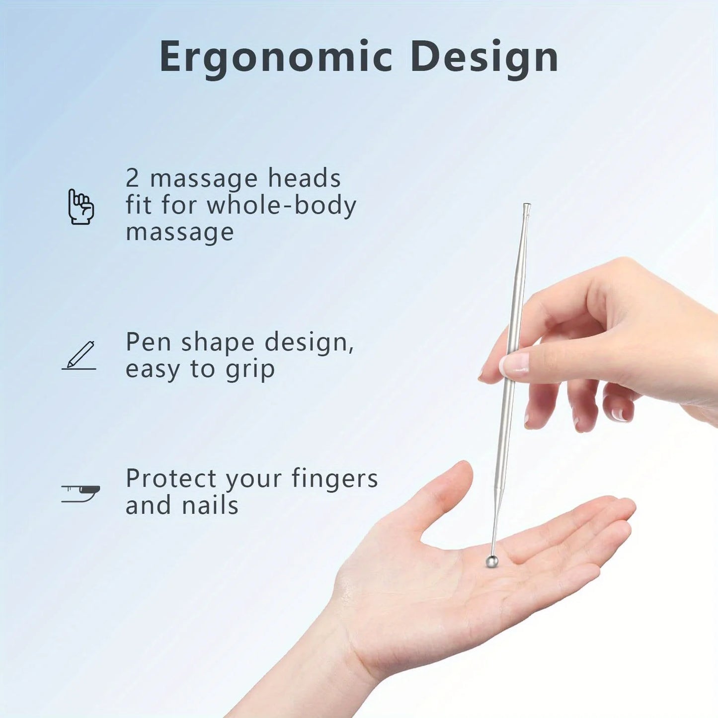 Dual Head Stainless Steel Trigger Point Massager Tool by Haraps.com