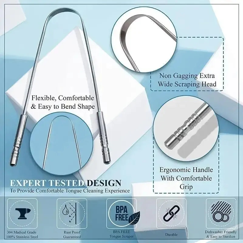 U-Shaped Stainless Steel Tongue Scraper