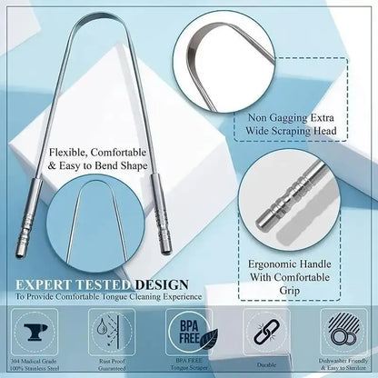 U-Shaped Stainless Steel Tongue Scraper
