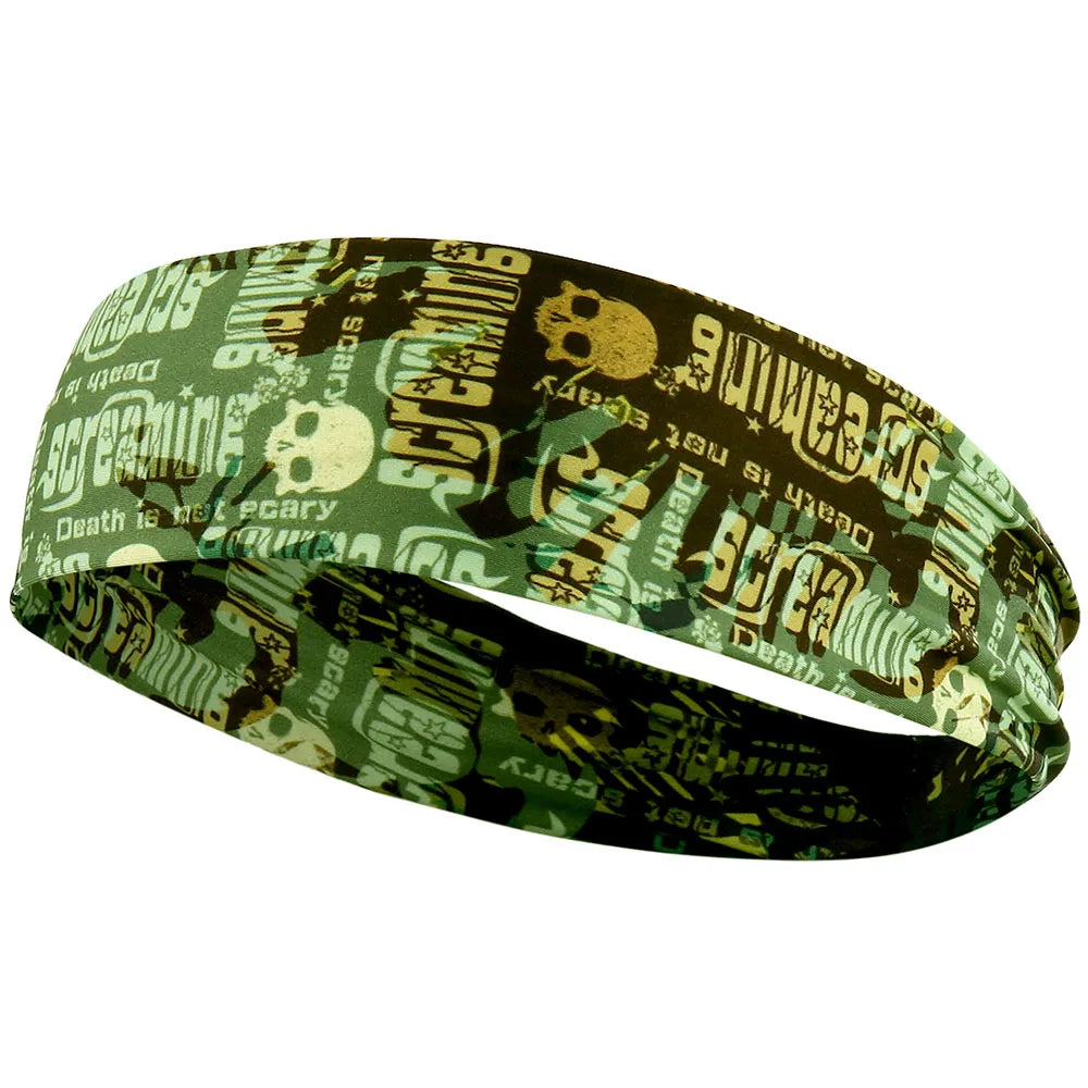 Gothic Skull Headband Sweat Bandage Sport Head Hair Band Workout Tennis Fitness Jog Basketball Running Scary Sweatband Women Men by Haraps.com
