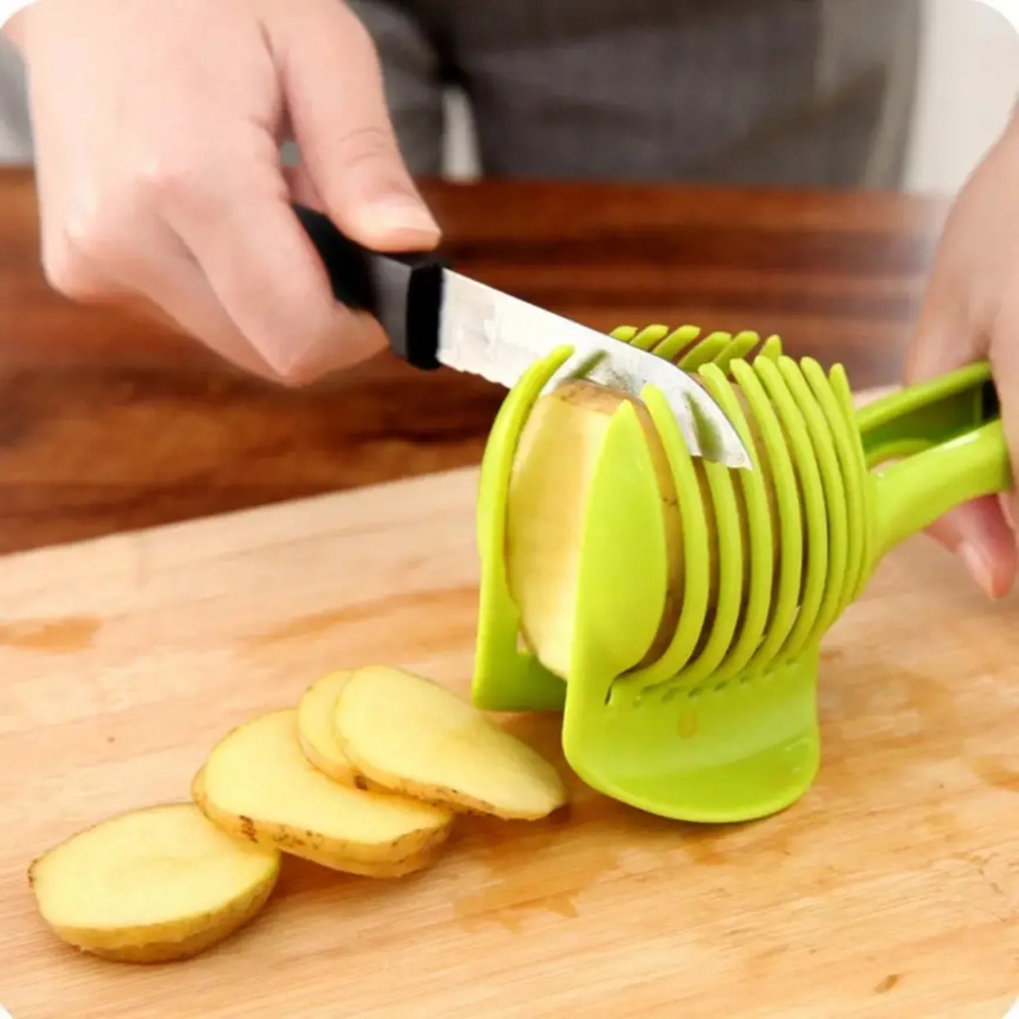 Plastic Kitchen Handheld Vegetable Slicer for Potato or Tomato