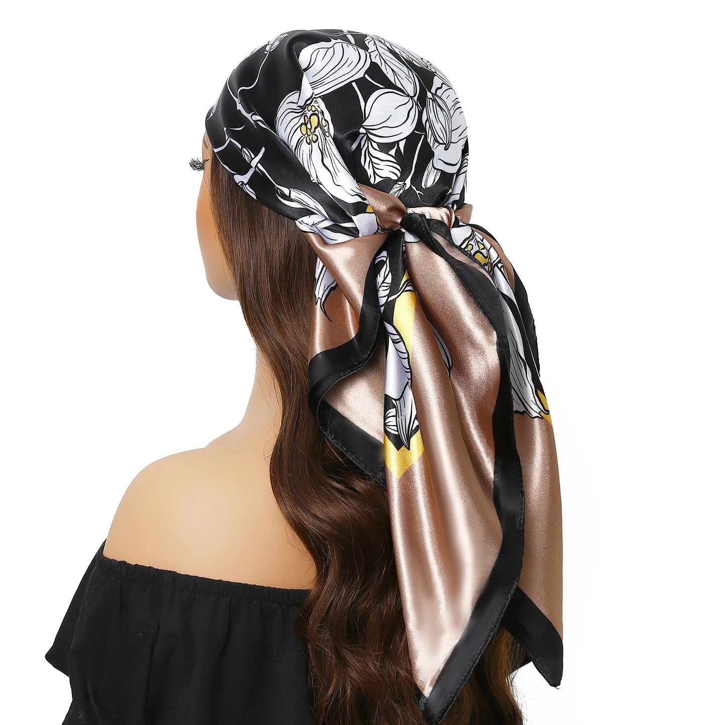 Satin Silk Square Head Scarf (90cm x 90cm)