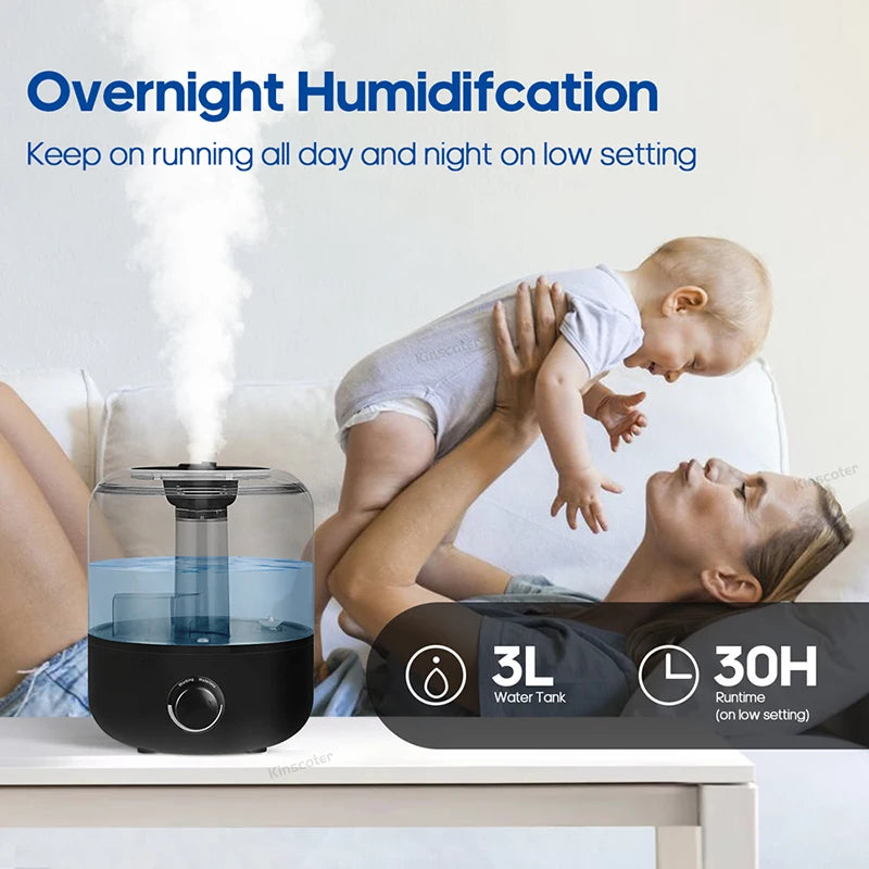 Professional 3L Air Humidifier with Remote Control Timer